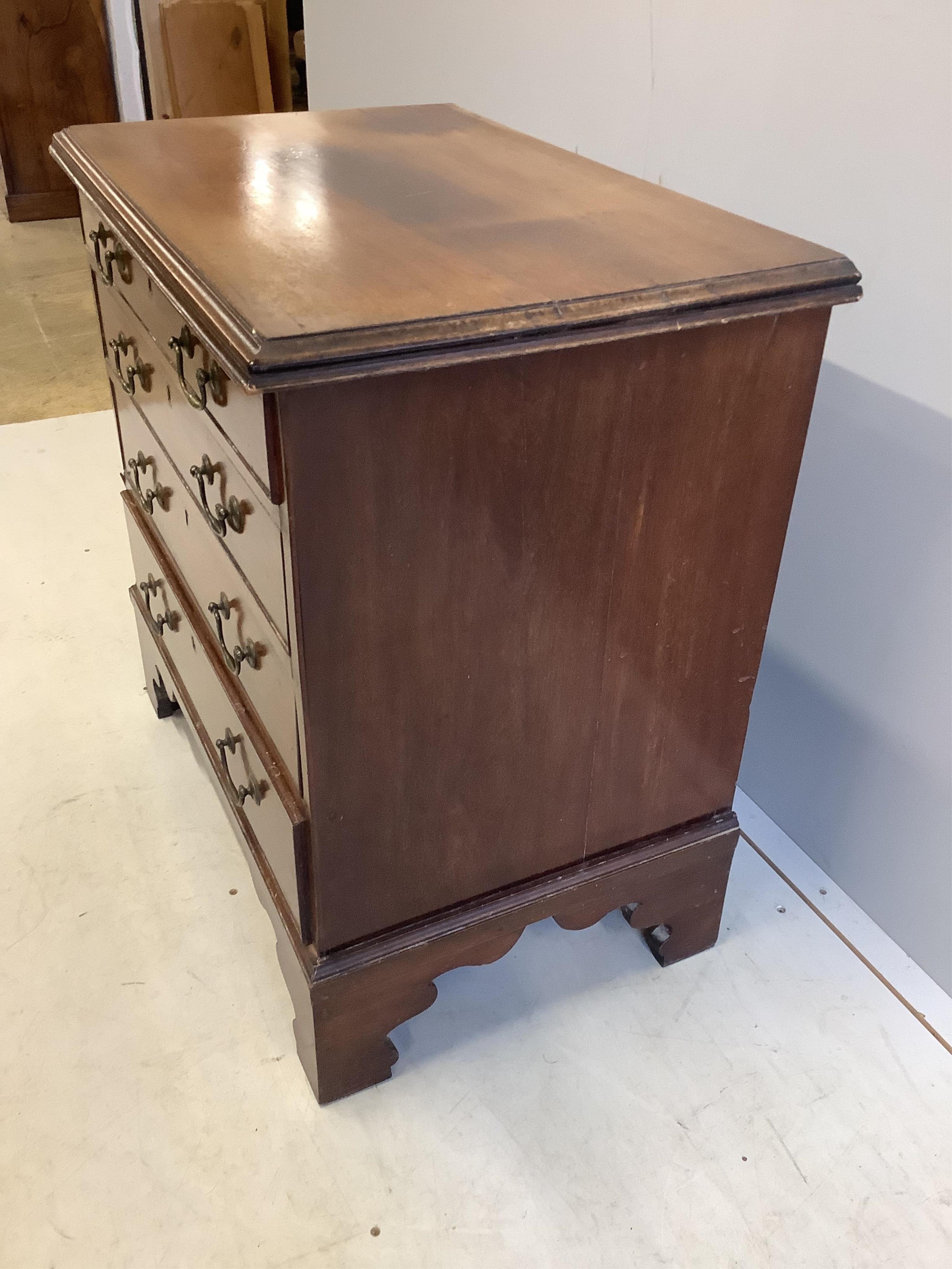 A small George III style mahogany four drawer chest, width 73cm, depth 48cm, height 75cm. Condition - fair